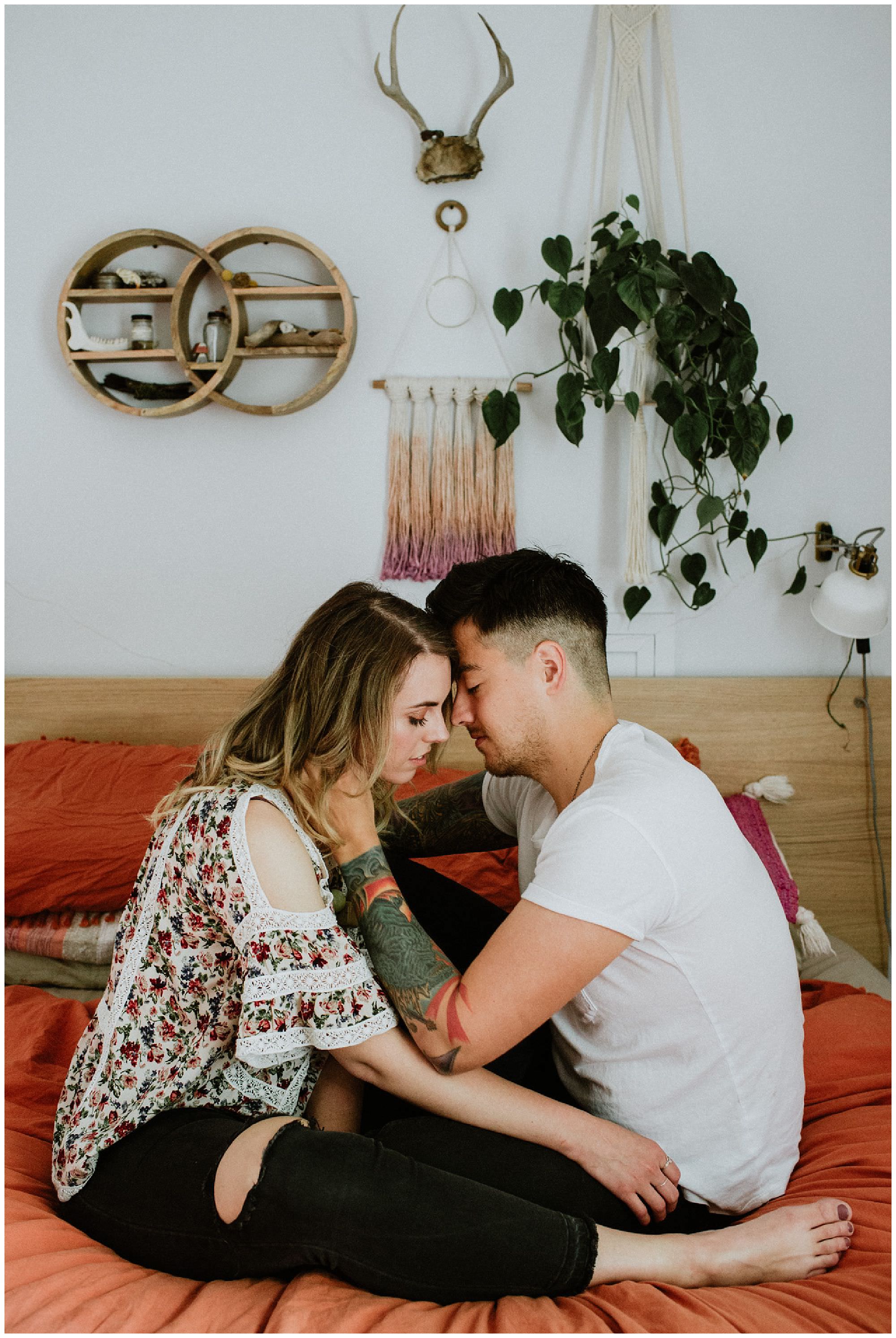 Vancouver wedding photographers, in-home engagement photos